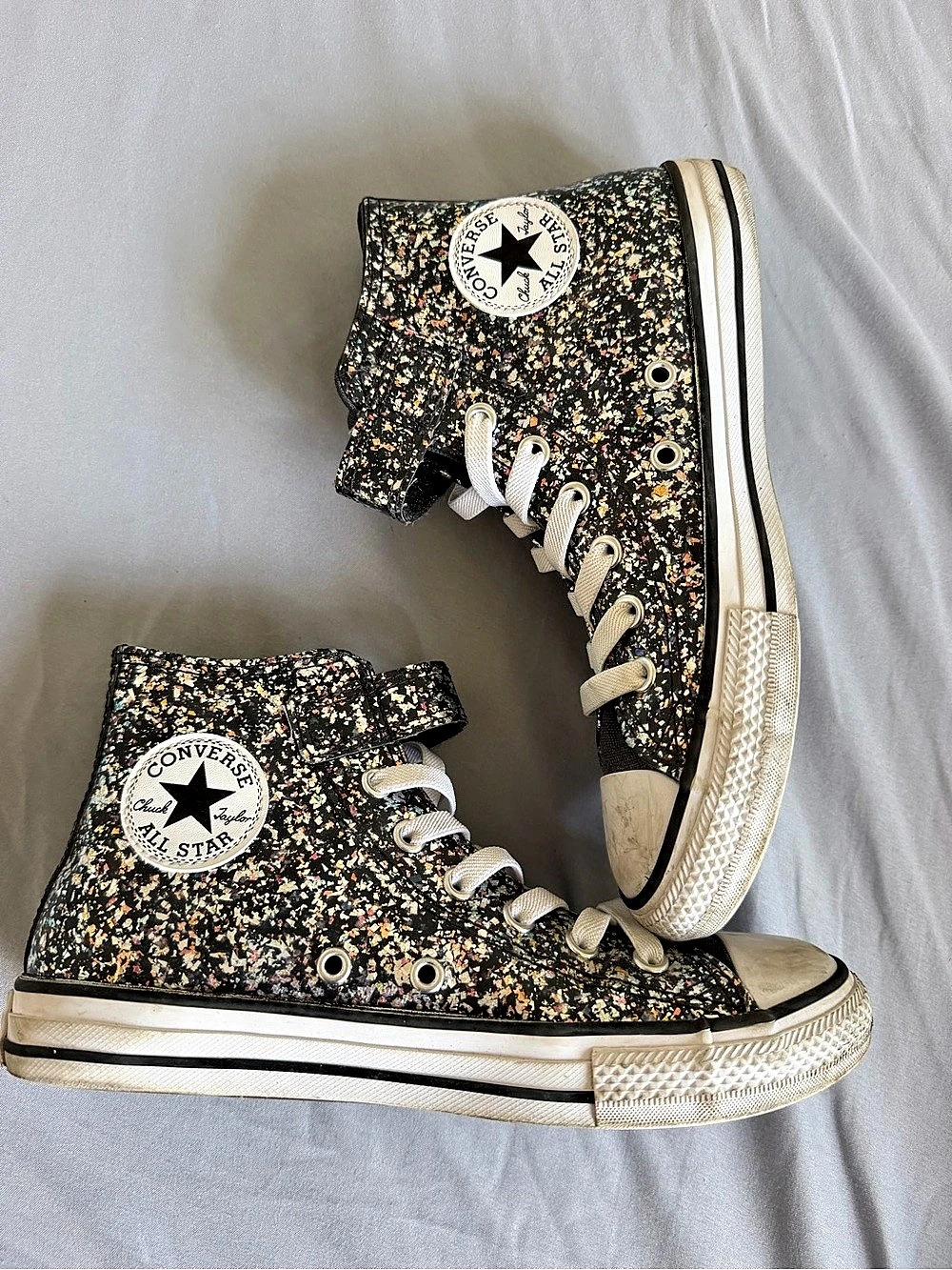 Converse Chuck Taylor All Star High Top Dark Matter Black Multi Glitter High Top